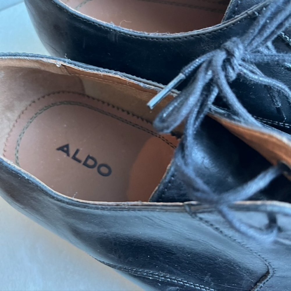 ** Aldo Men's Leather dress shoes Tie Size 10 - Picture 4 of 10